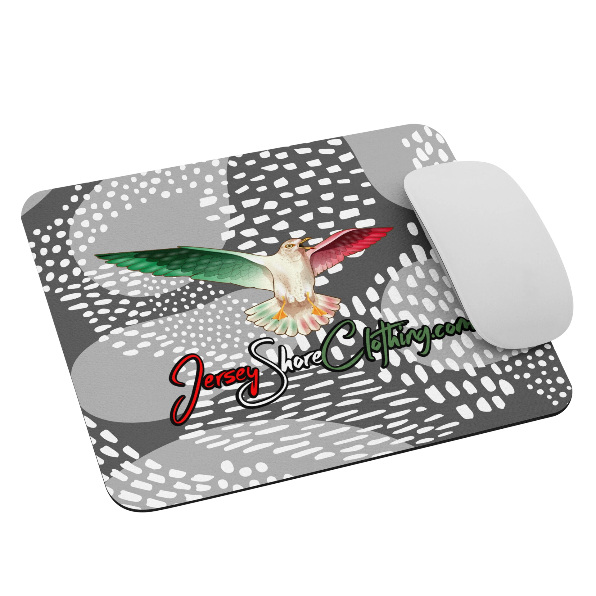 Mousepad with colored seagull and logo