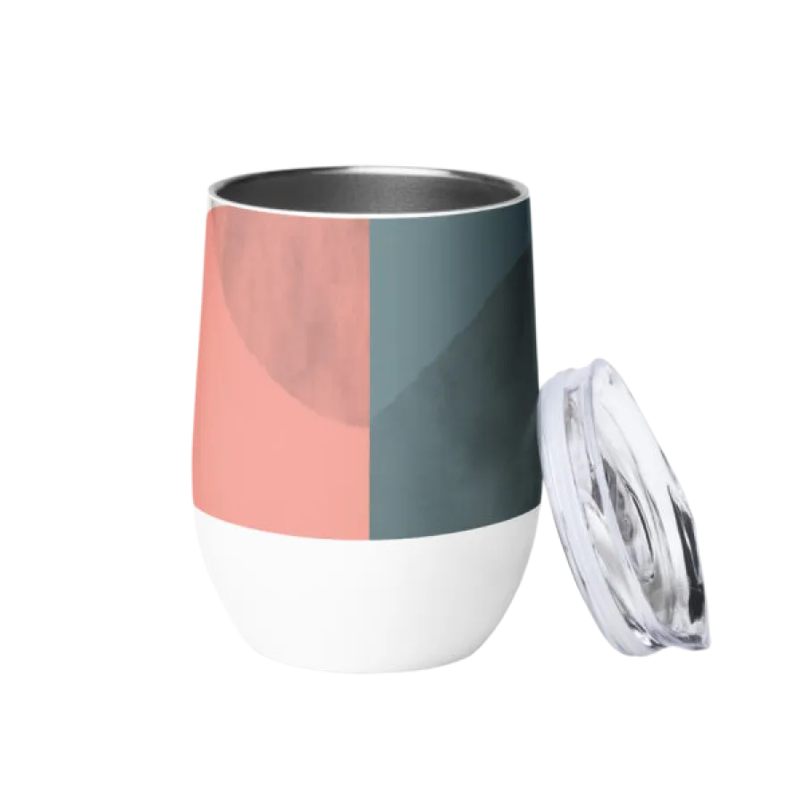 Color-block insulated tumbler with clear lid